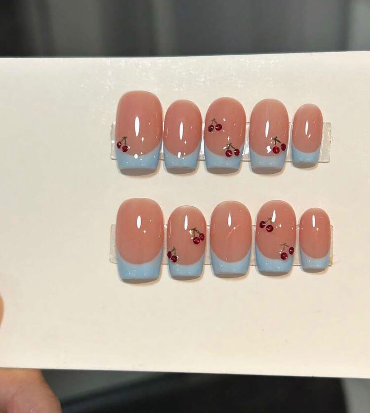 Cherry on Top Nails 🍒🩵