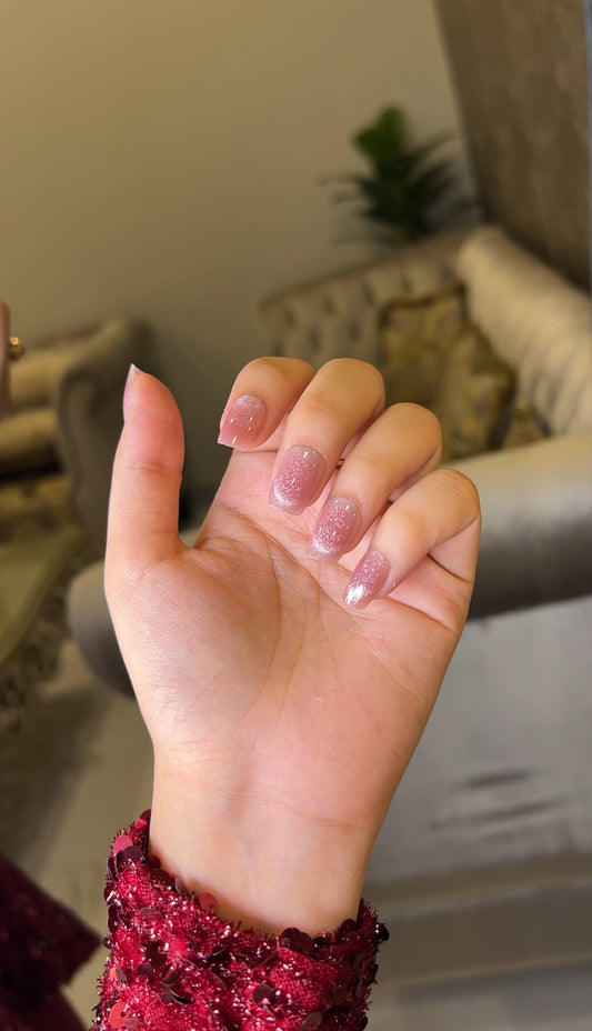 Pink Galaxy Cat Eye (Length - Short) 🩷✨ 24 pcs nails in one pack - with FREE KIT