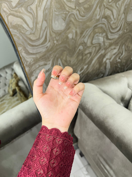 Bubble Gum Sparkle Cat Eye Nails💗