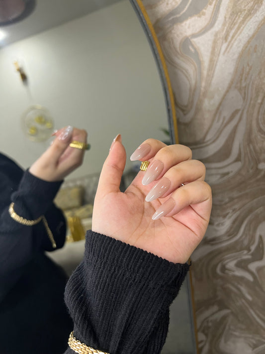 Beige Ombre Realistic Nails - Pack of 24 with KIT