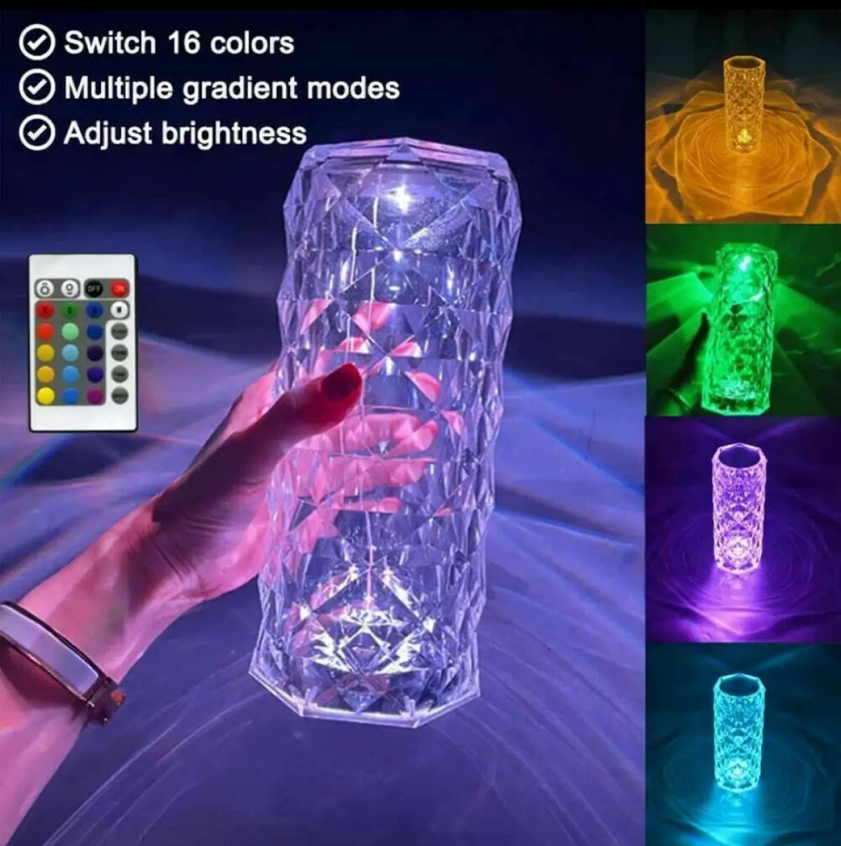 Crystal Multi Color Touch Lamp