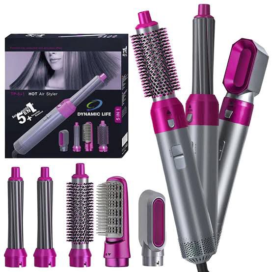 5 in 1 Air Wrap (Hot Air Brush + Hair Styler + Hair Straightening Brush + Automatic Curler)
