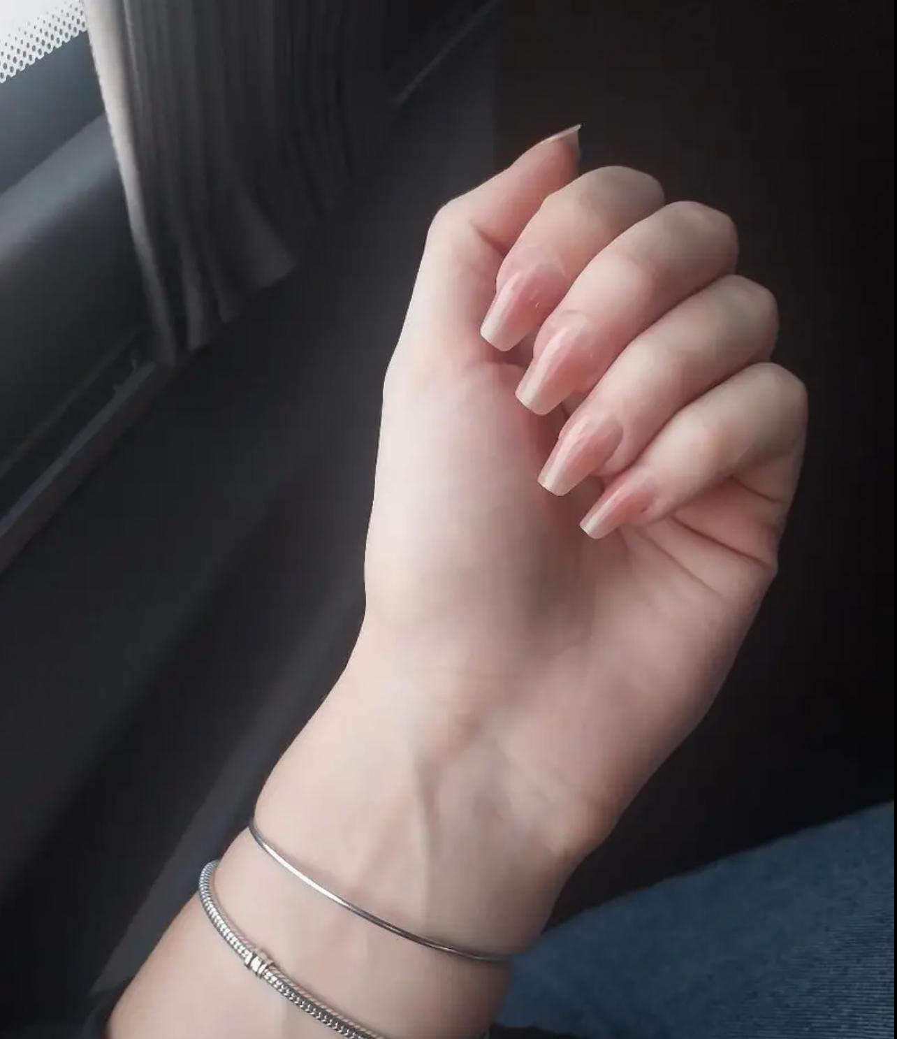 Nude medium length nails - 24 pcs nails in one pack