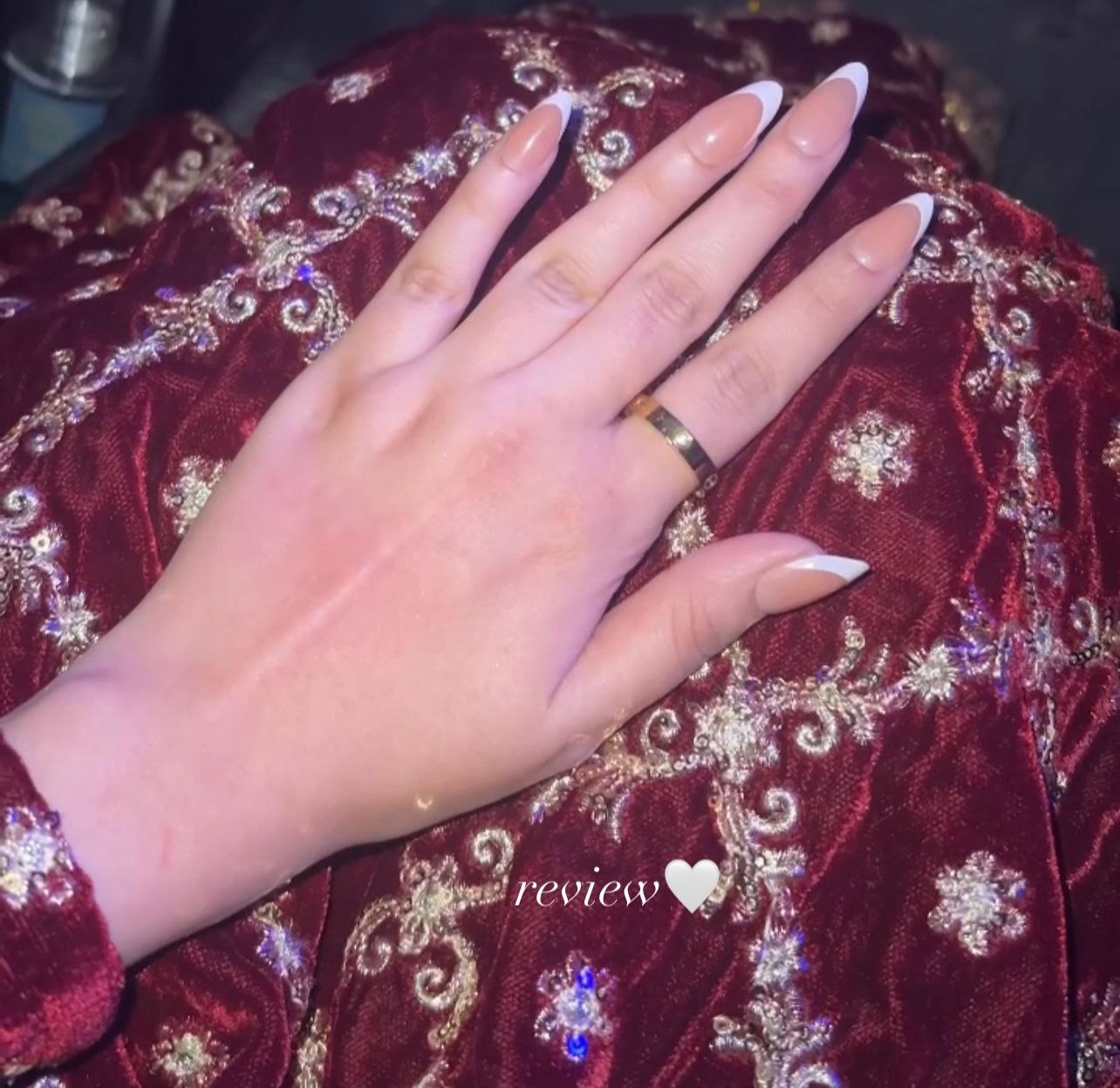 Almond French Nails (Natural Looking) - 24 pcs nails in one pack - with FREE KIT