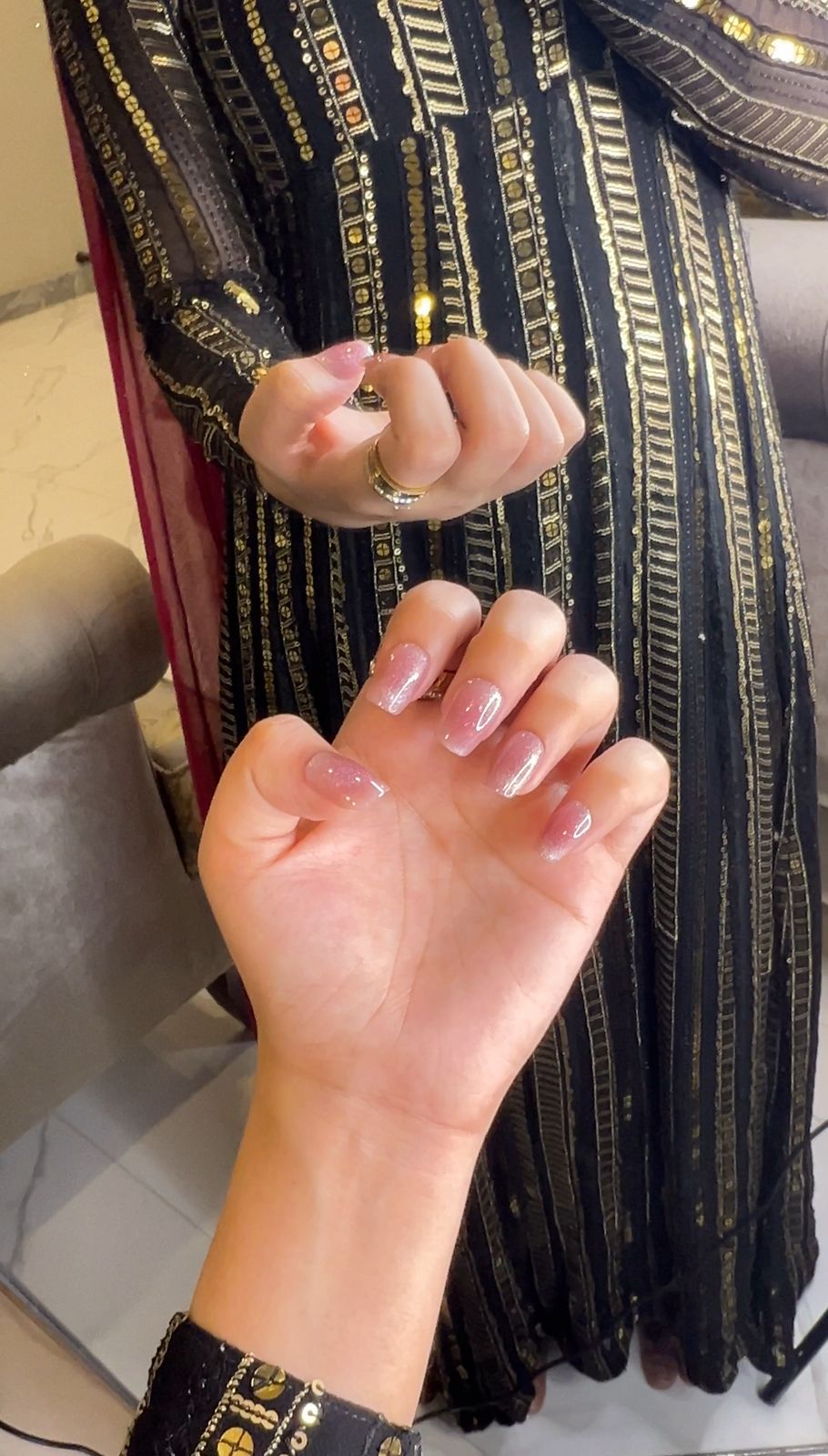 Pink Galaxy Cat Eye (Length - Short) 🩷✨ 24 pcs nails in one pack - with FREE KIT