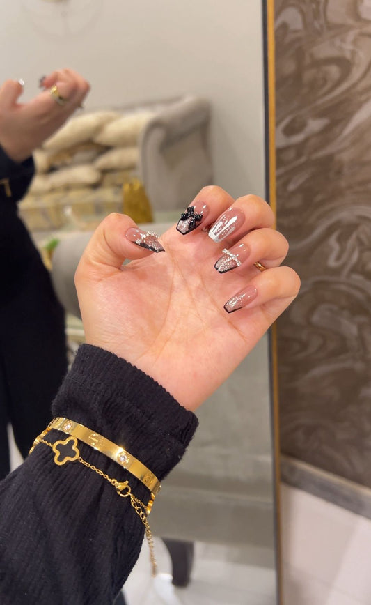 Crystal Nude Dream🖤✨ Medium Length - 24 pcs nails in one pack