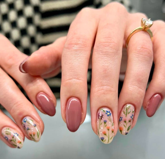 Pretty Pink Floral Party Nails 🩷🌸