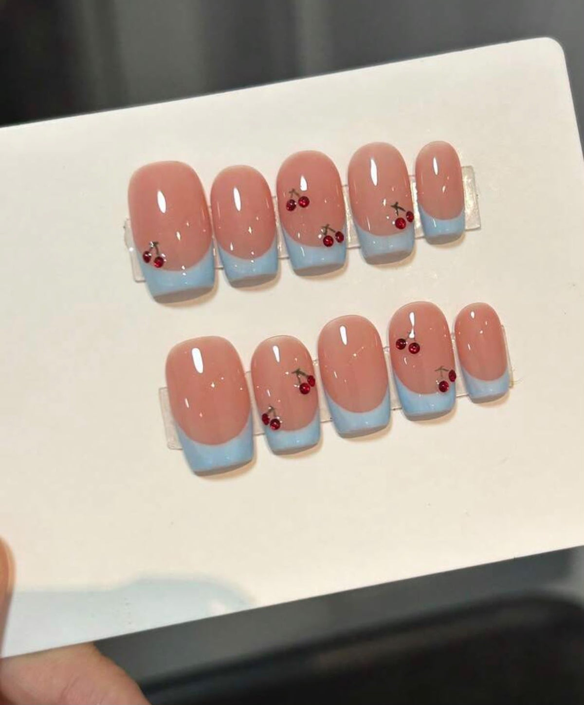Cherry on Top Nails 🍒🩵